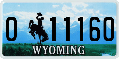 WY license plate 011160