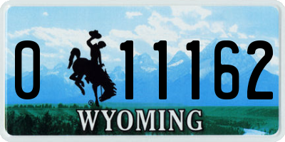 WY license plate 011162