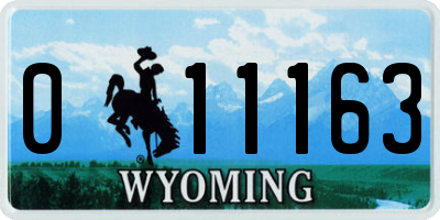 WY license plate 011163