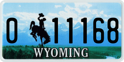 WY license plate 011168