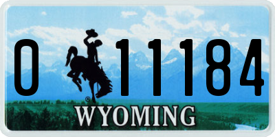 WY license plate 011184