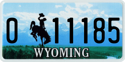 WY license plate 011185