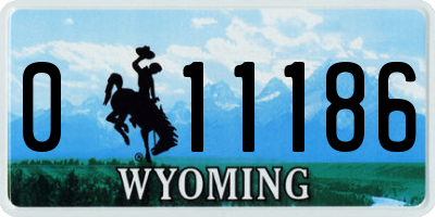 WY license plate 011186