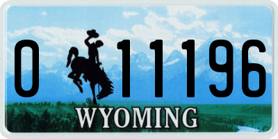 WY license plate 011196