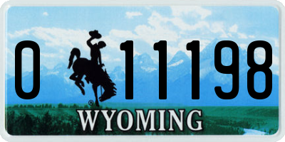 WY license plate 011198