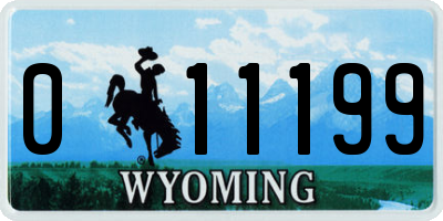 WY license plate 011199