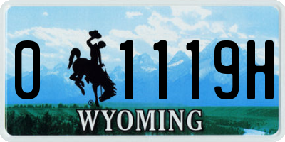 WY license plate 01119H