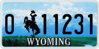 WY license plate 011231