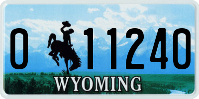 WY license plate 011240