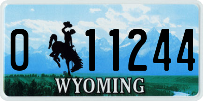 WY license plate 011244