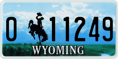 WY license plate 011249