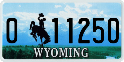 WY license plate 011250