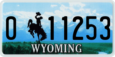 WY license plate 011253