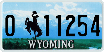 WY license plate 011254