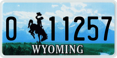 WY license plate 011257