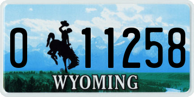 WY license plate 011258