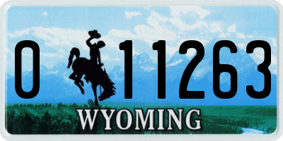 WY license plate 011263