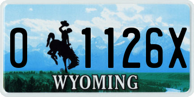 WY license plate 01126X
