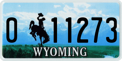 WY license plate 011273