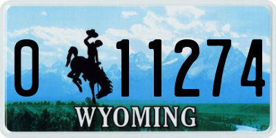 WY license plate 011274