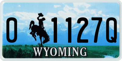 WY license plate 01127Q