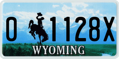 WY license plate 01128X