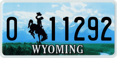 WY license plate 011292