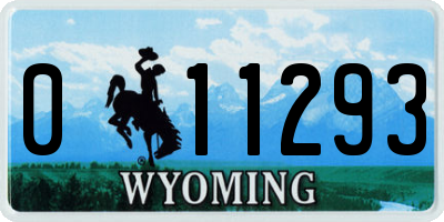 WY license plate 011293