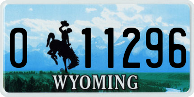 WY license plate 011296