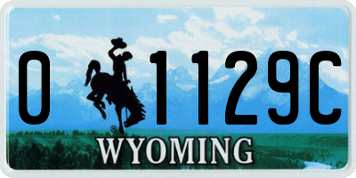 WY license plate 01129C