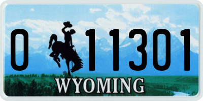 WY license plate 011301