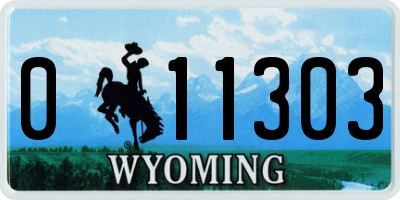 WY license plate 011303