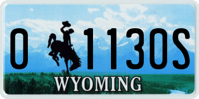 WY license plate 01130S