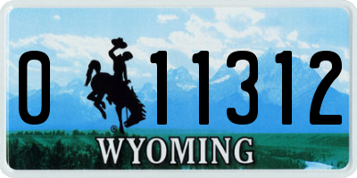 WY license plate 011312