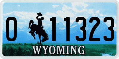 WY license plate 011323