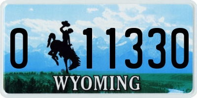 WY license plate 011330