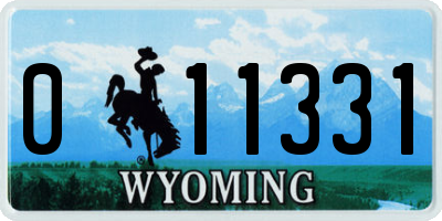 WY license plate 011331