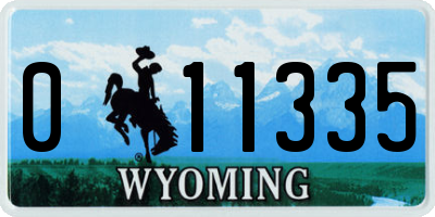 WY license plate 011335