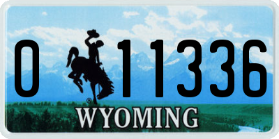 WY license plate 011336