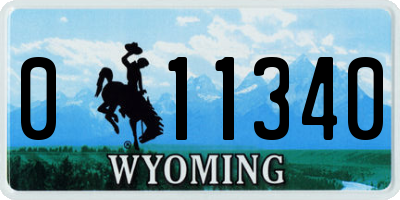 WY license plate 011340