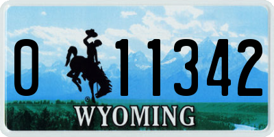 WY license plate 011342