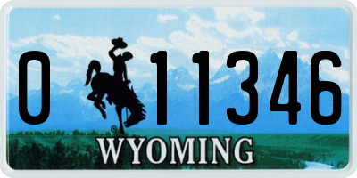 WY license plate 011346