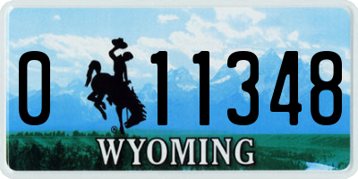 WY license plate 011348