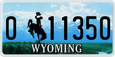 WY license plate 011350