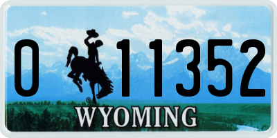 WY license plate 011352