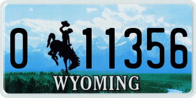 WY license plate 011356