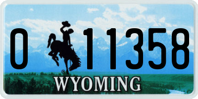 WY license plate 011358