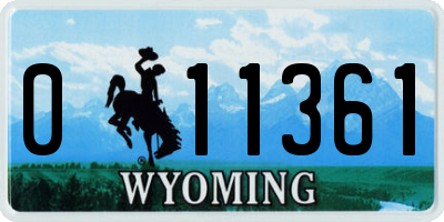 WY license plate 011361