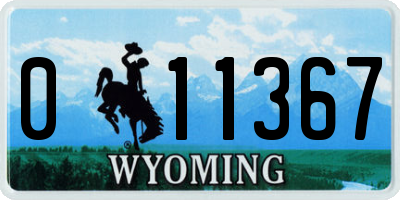 WY license plate 011367