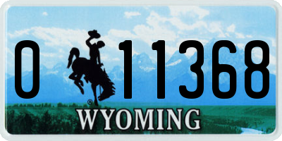 WY license plate 011368